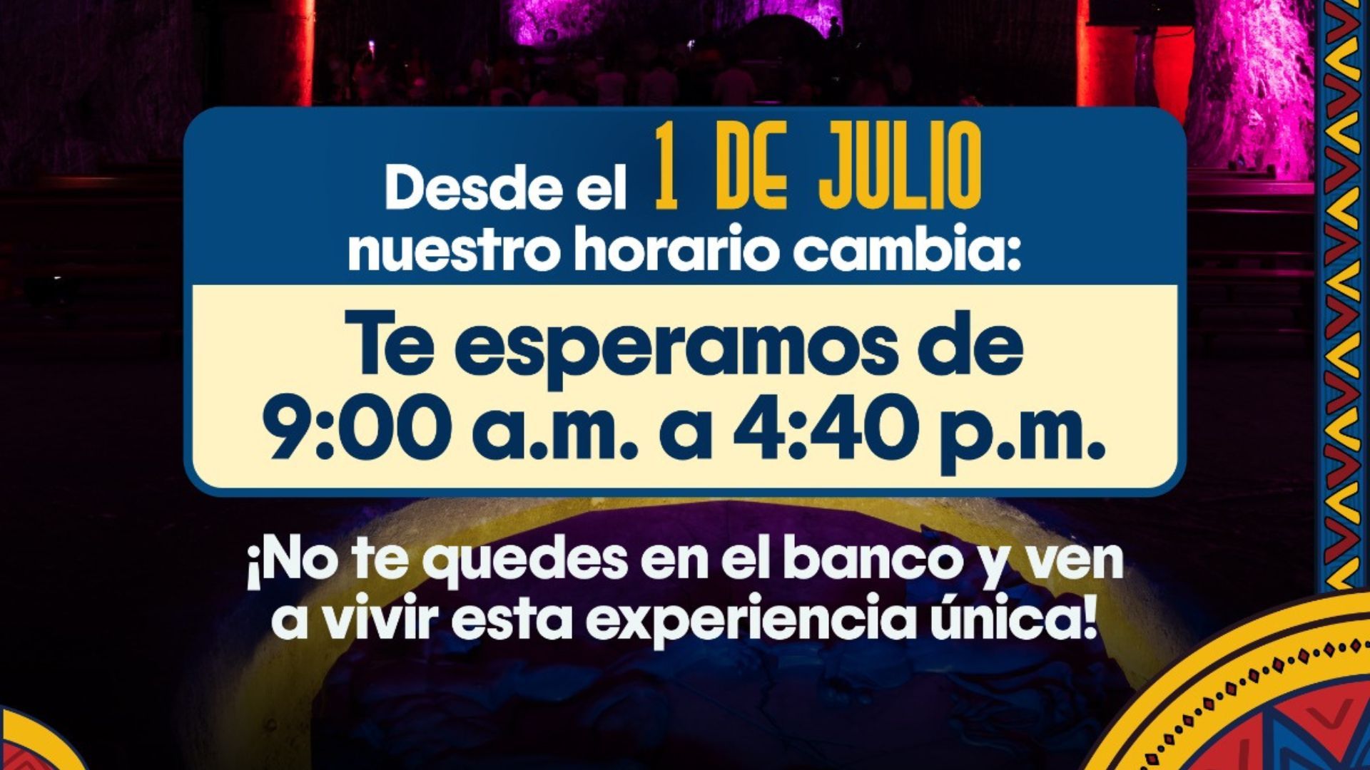 ¿Cuál será el nuevo horario de la Catedral de Sal de Zipaquirá?