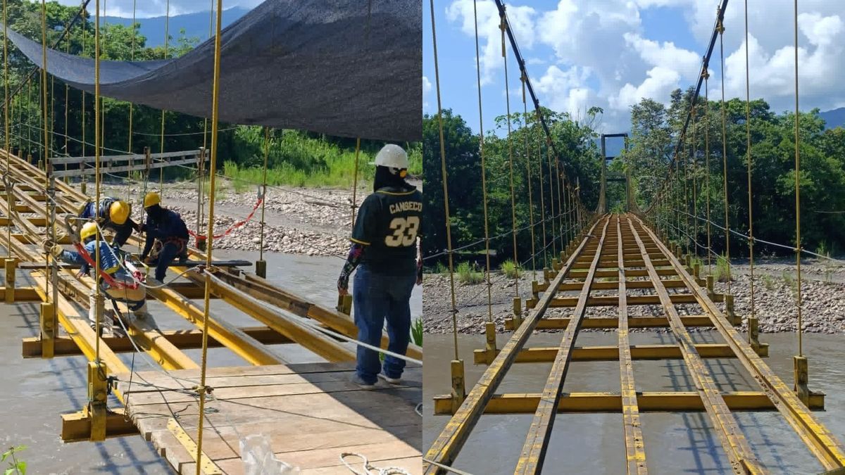 Obras puente río Horta, El Peñón, Santander