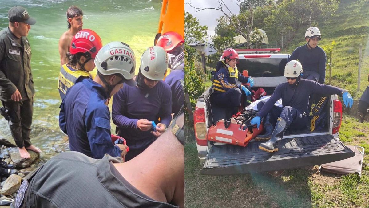 Rescate del cuerpo en el charco el chispero de San Carlos, oriente de Antioquia