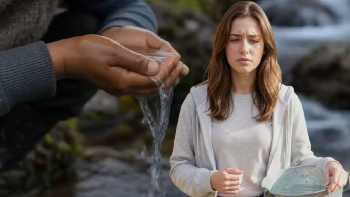Agua - mujer molesta con un balde