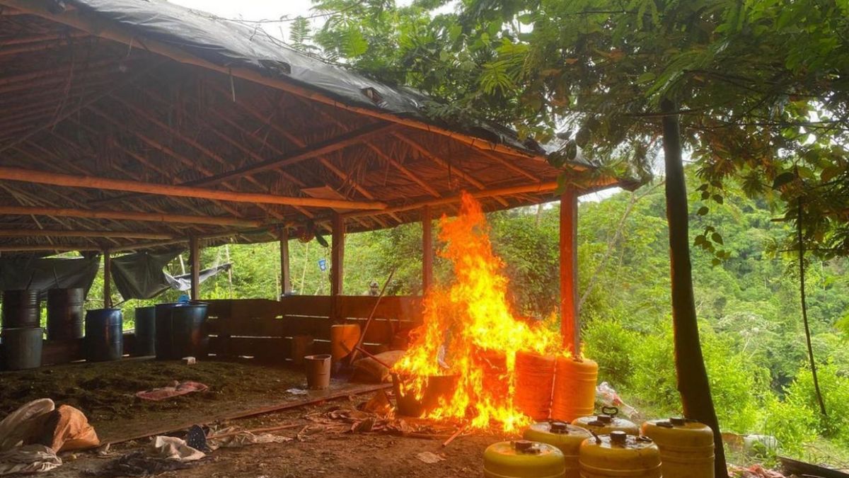 Laboratorios destruidos del Clan del Golfo en Córdoba