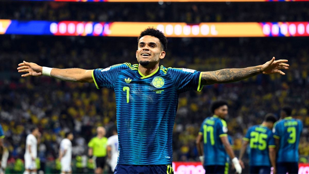 Luis Díaz celebrando su gol en el Mundial 2026