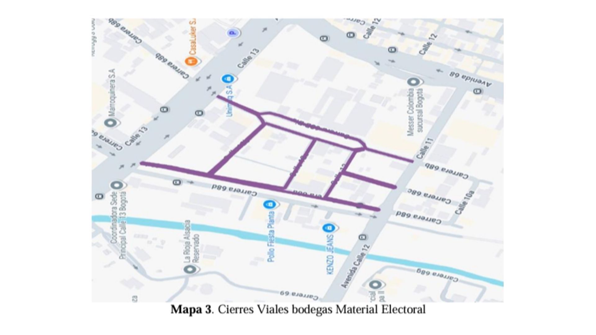 Cierres viales bodegas material electoral