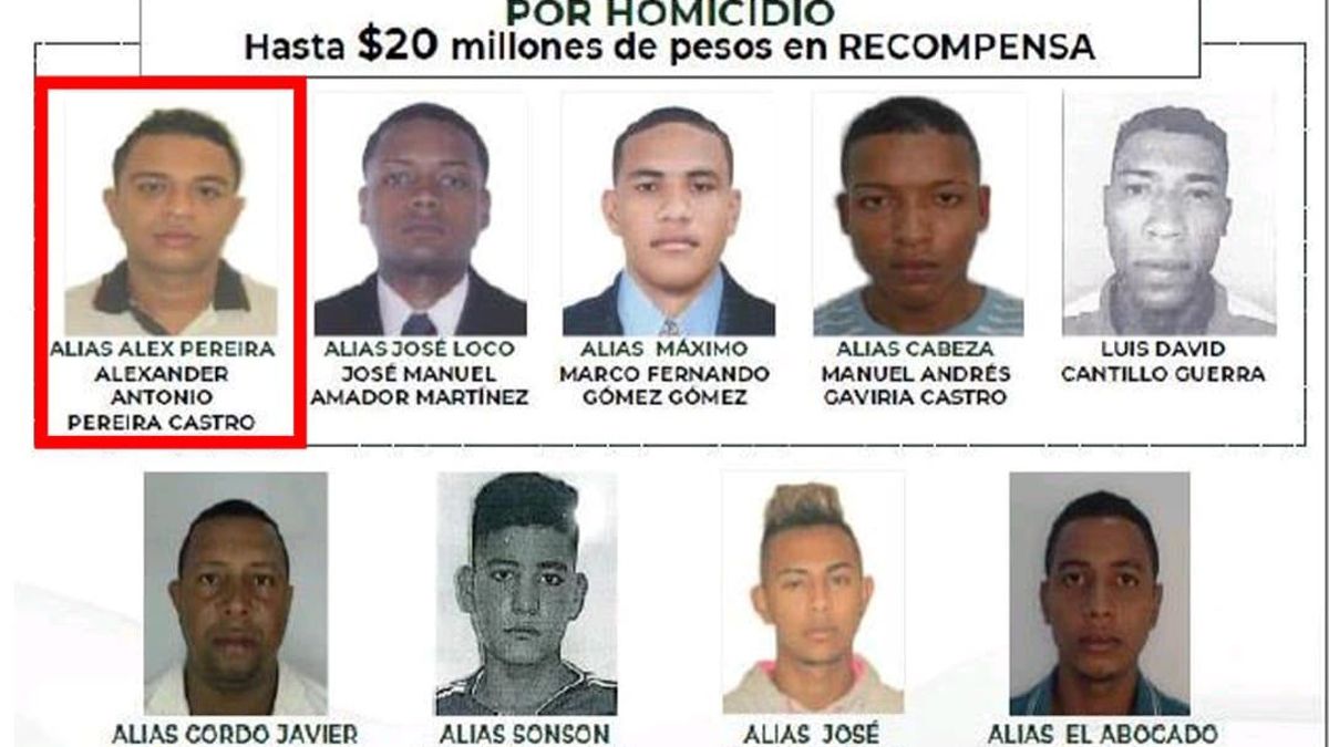 Cartel de los más buscados en Cartagena abril 2026