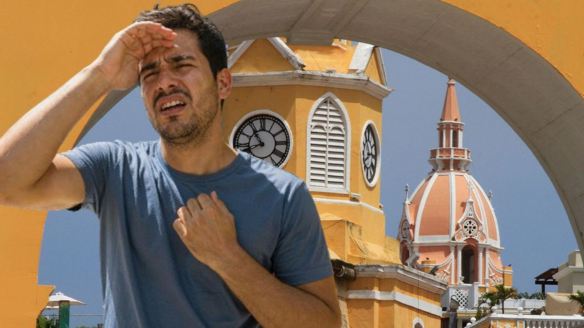 Hombre con calor - Panorámica de Cartagena