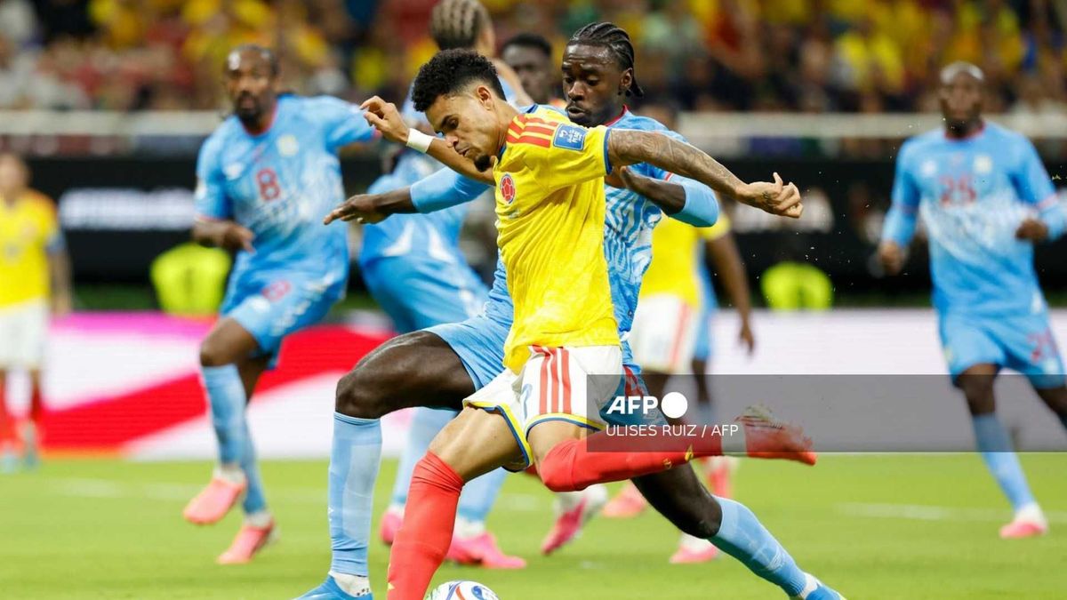 Luis Díaz, en el partido Colombia vs. RD Congo