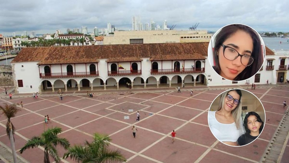 De fondo Plaza de la Aduana en Cartagena - Fotografías venezolanos desaparecidos