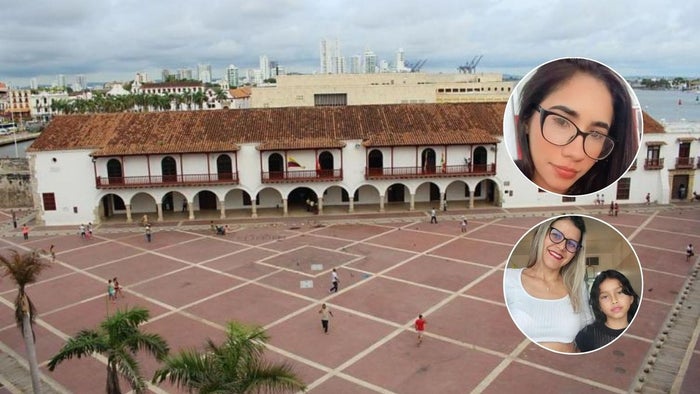 De fondo Plaza de la Aduana en Cartagena - Fotografías venezolanos desaparecidos