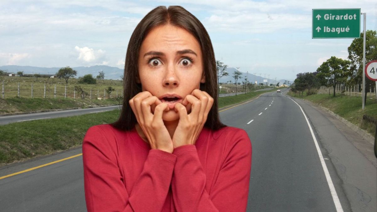 vía Bogotá-Girardot - mujer asustada
