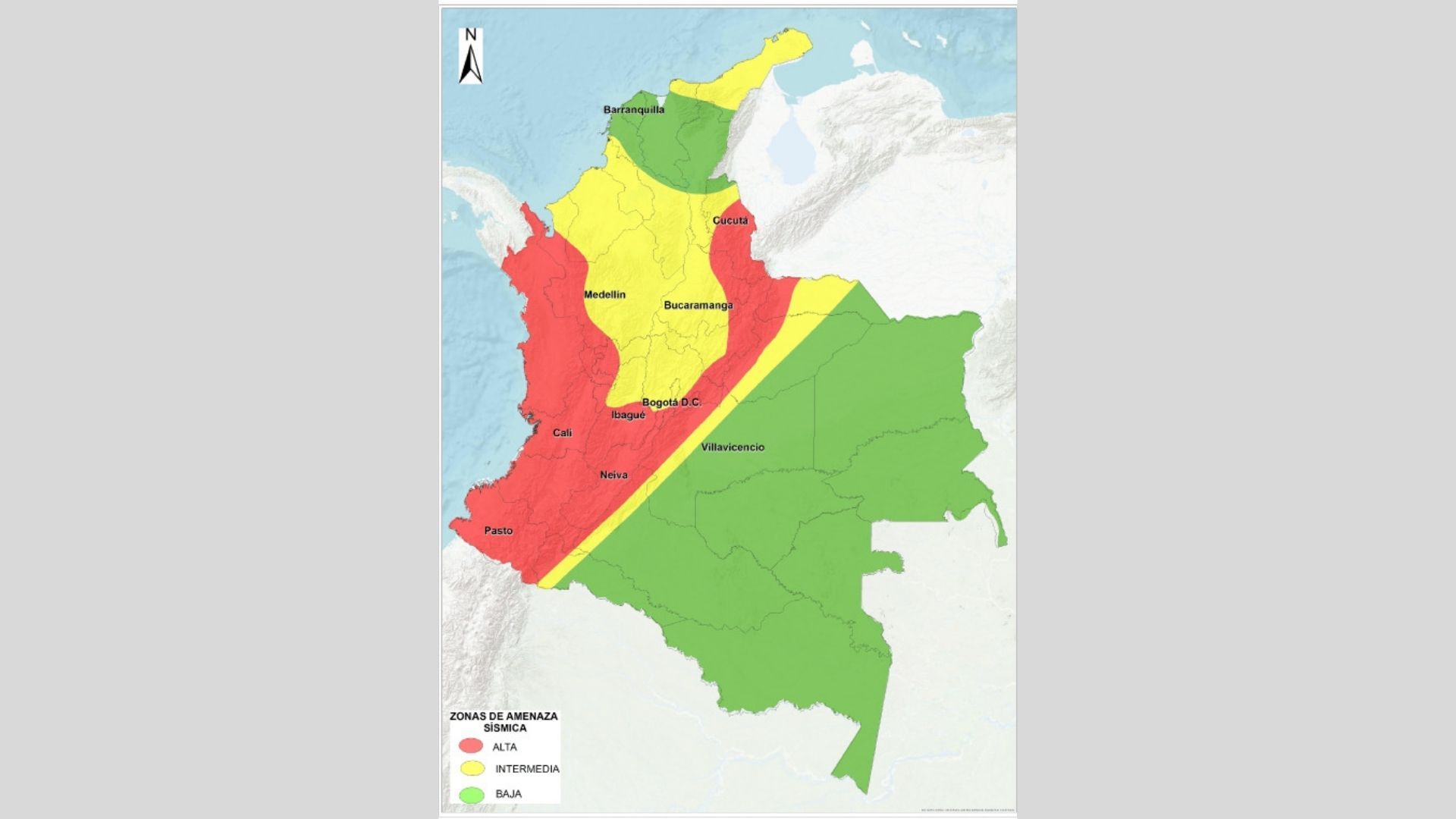 Zonas de Amenaza Sismica en Colombia - IDIGER