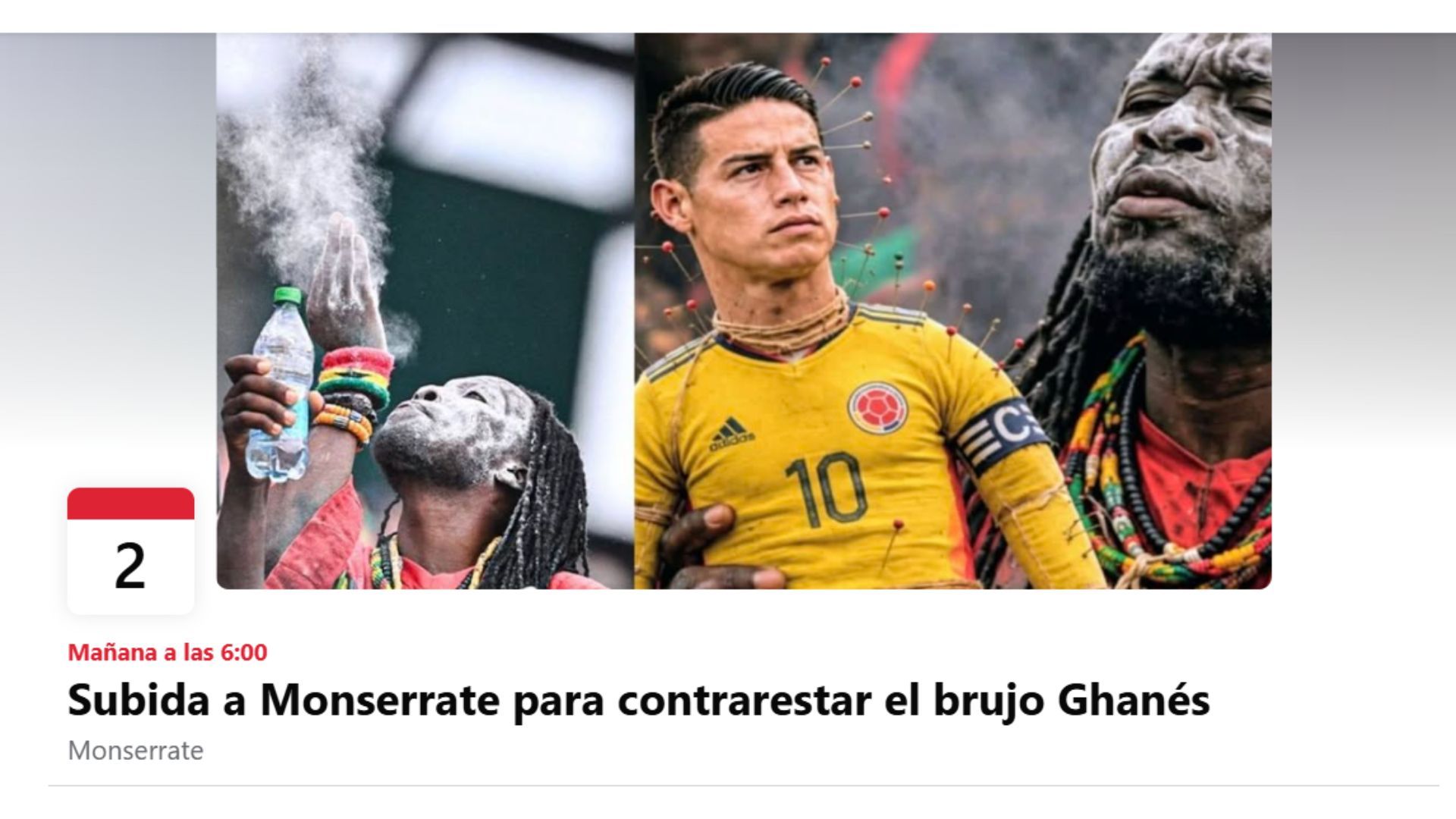 Subida a Monserrate por Colombia antes del partido con Ghana