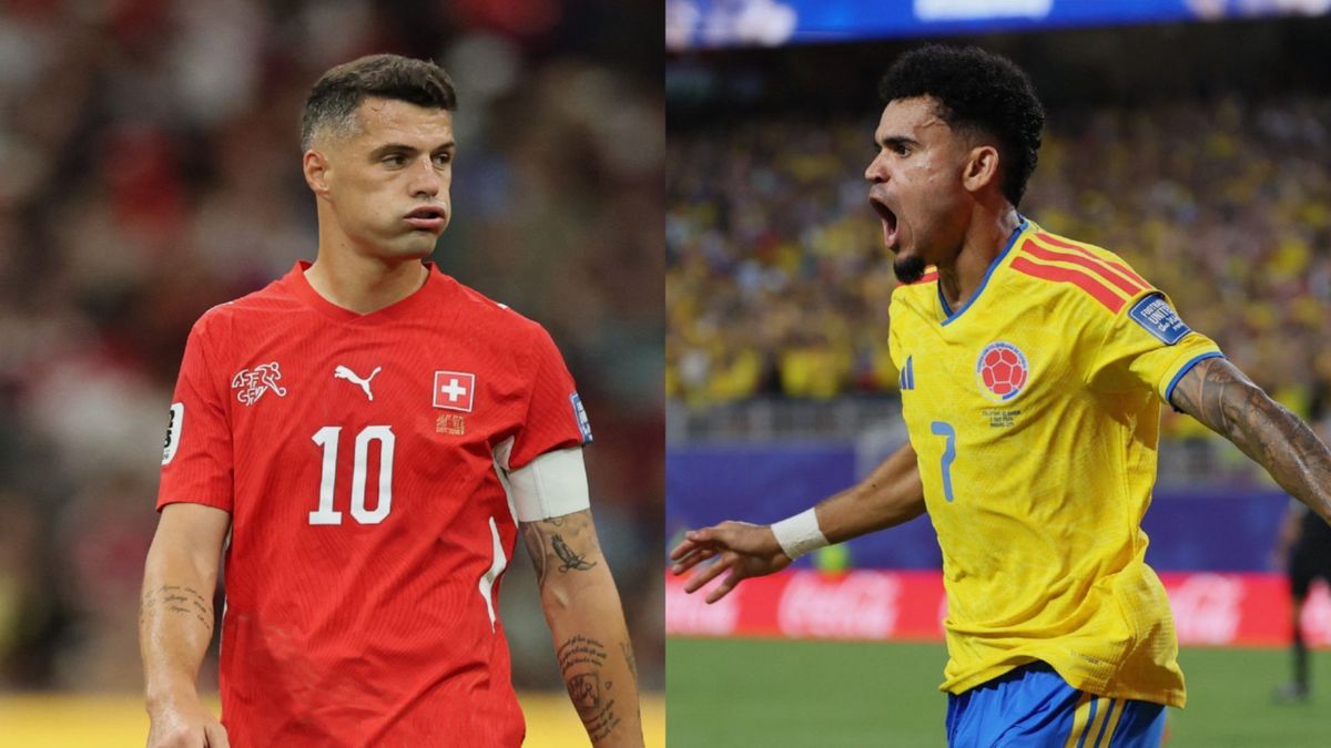Granit Xhaka y Luis Díaz