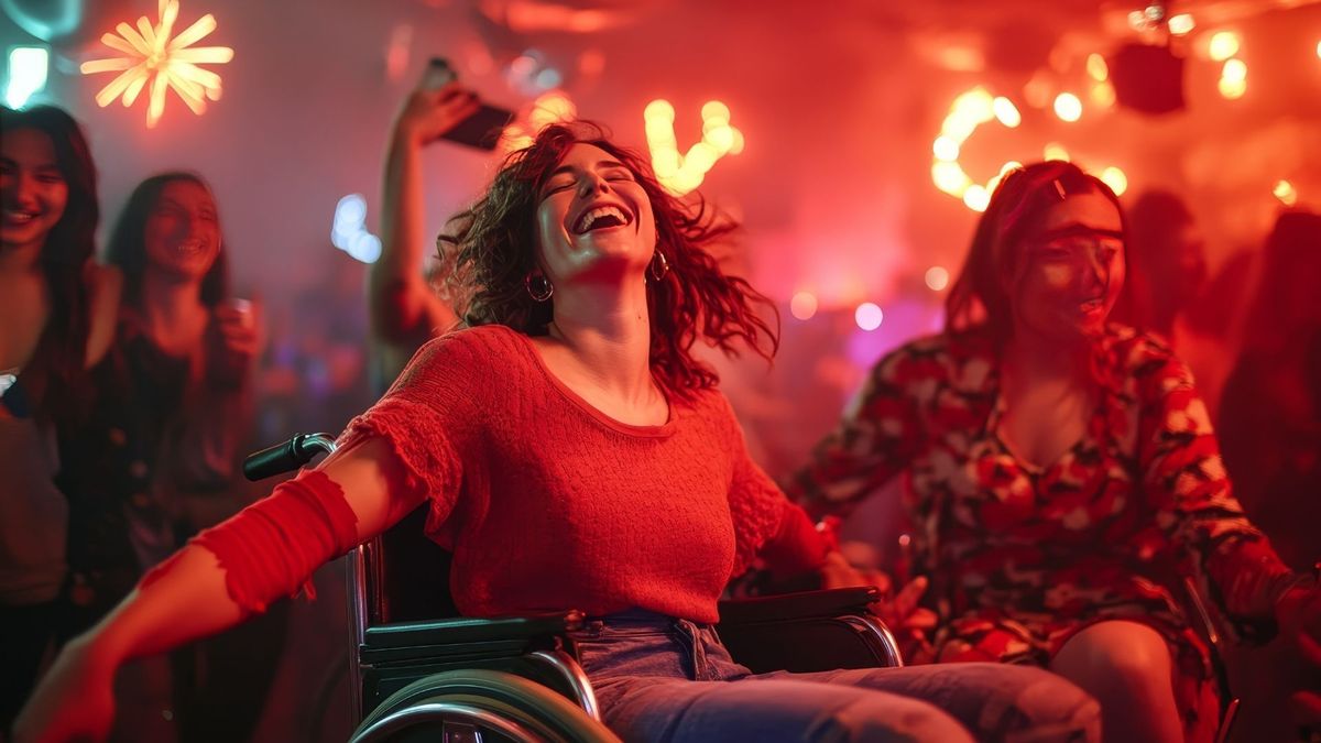 Personas en condición de discapacidad de fiesta