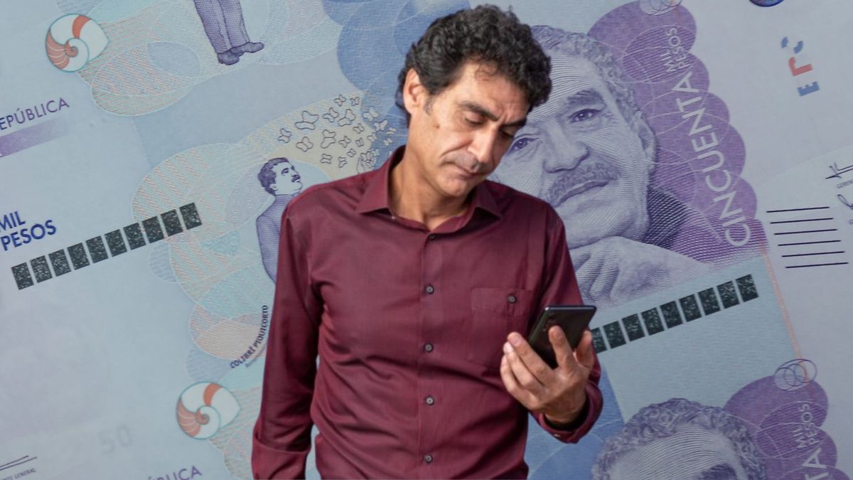 hombre en el cel - billetes de 50