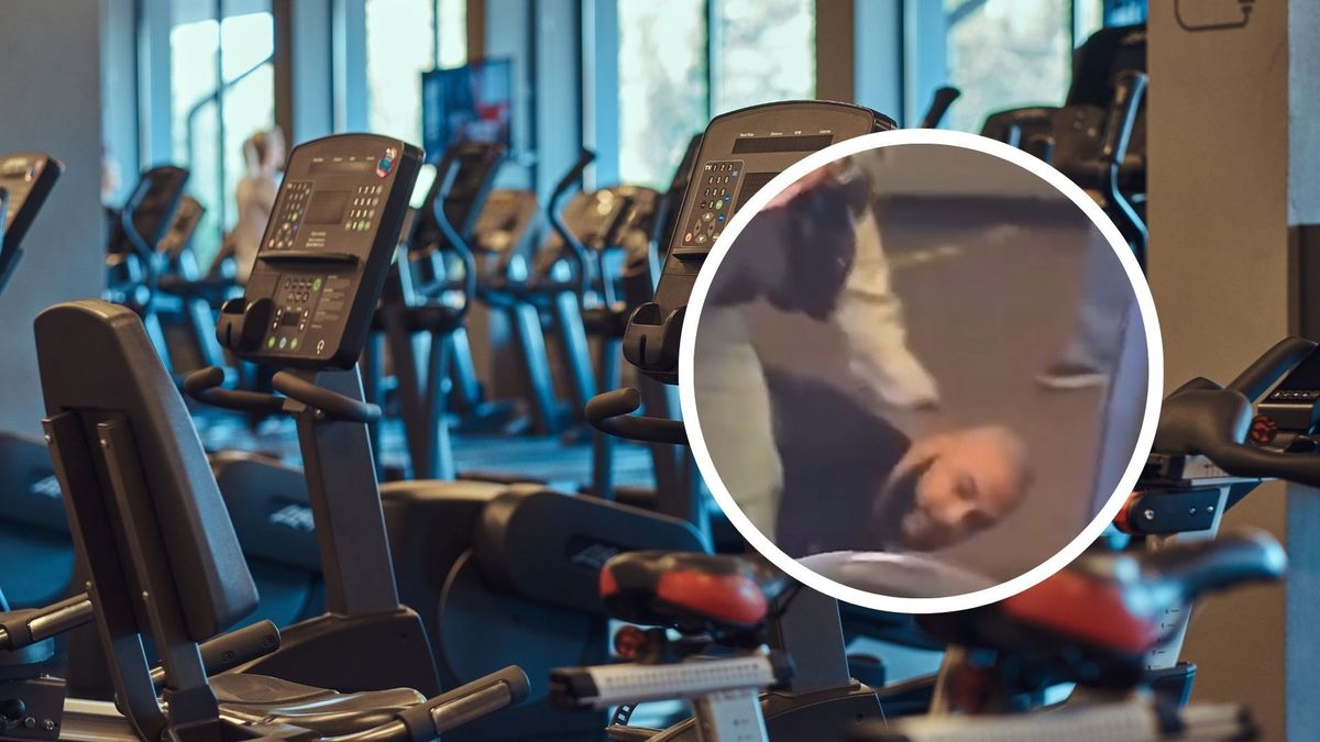 Máquinas de gimnasio y delincuente capturado