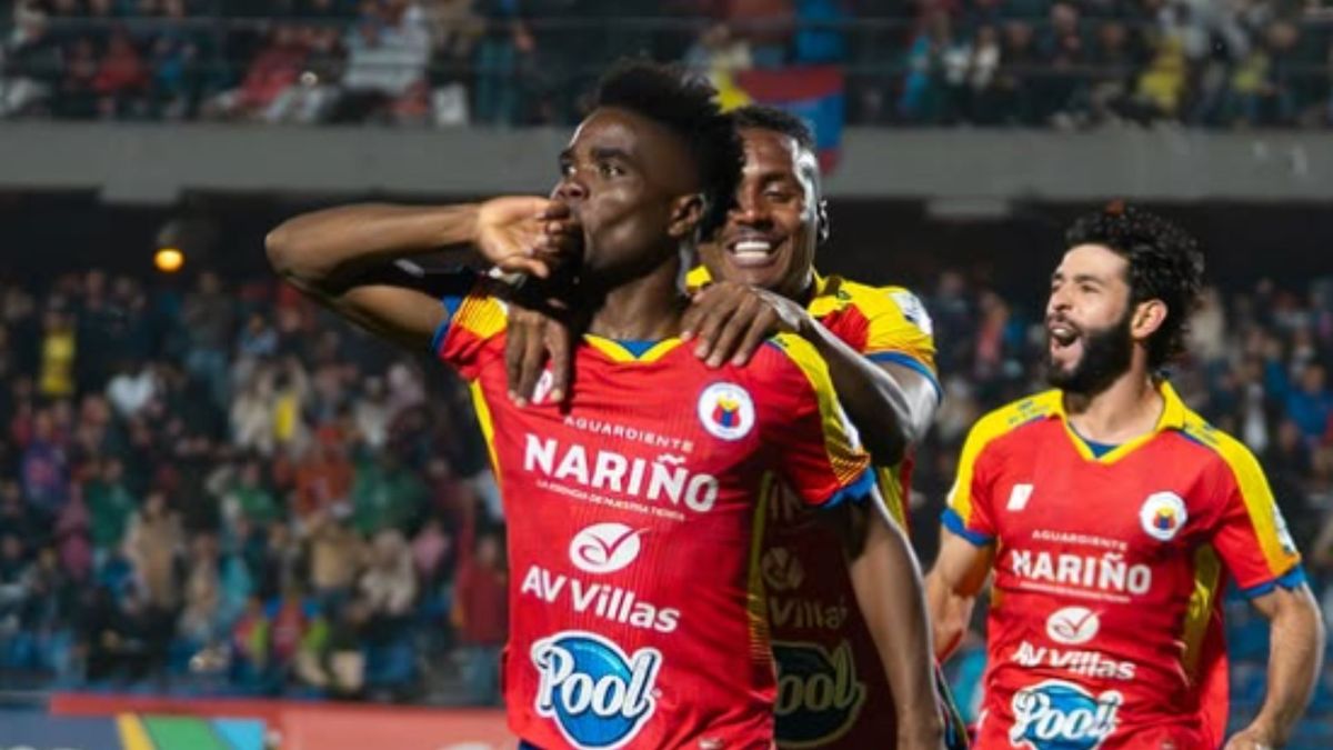 Andrey Estupiñán celebrando gol con Deportivo Pasto