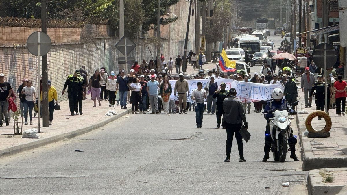 Ciudadanos en manifestación de Soacha