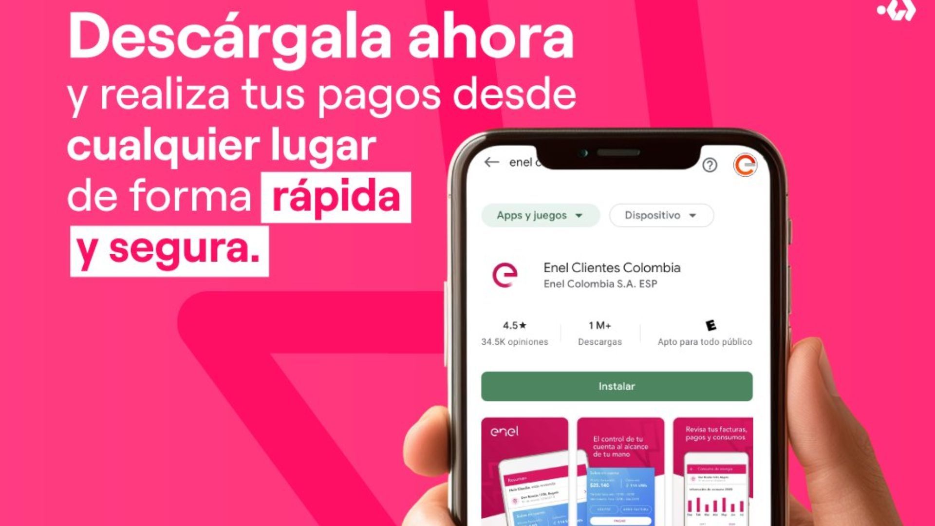 App de Enel Colombia para hacer trámites desde el celular
