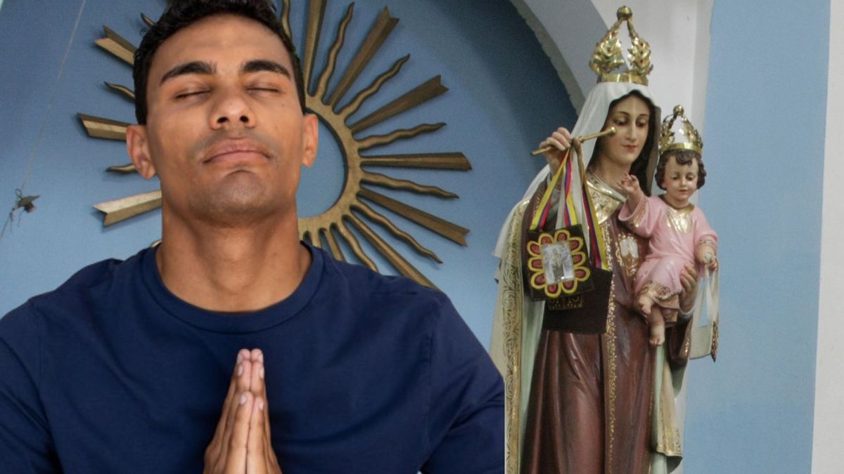 Virgen del Carmen - hombre orando