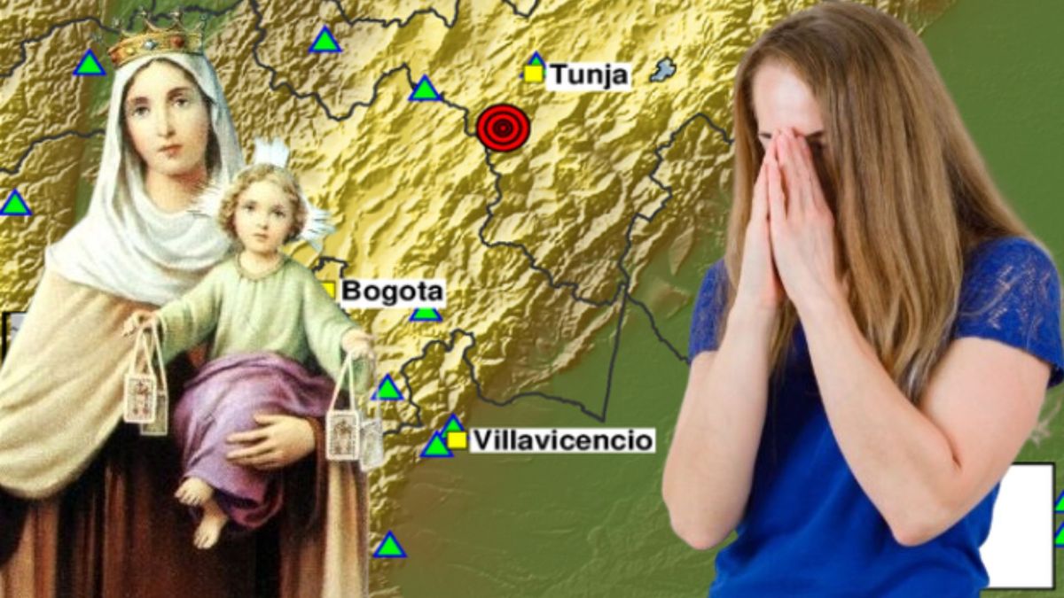Temblores en Colombia - Virgen del Carmen - mujer asustada