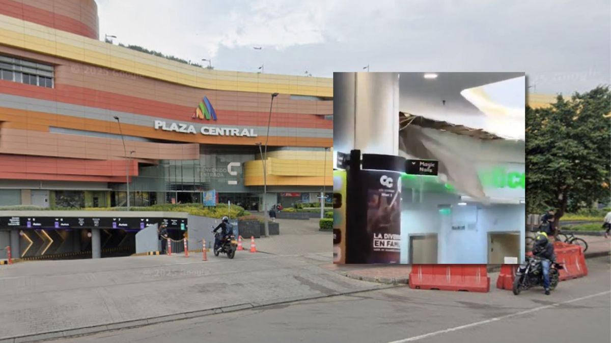 Centro comercial Plaza Central y caída de techo