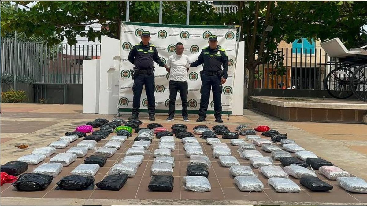 Cae 'Chino Jorge' con más de 71 kilos de marihuana en Cartagena.