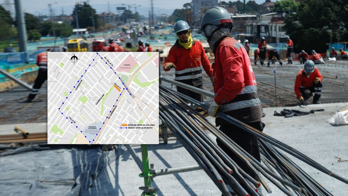 Mapa del cierre y obras en Bogotá