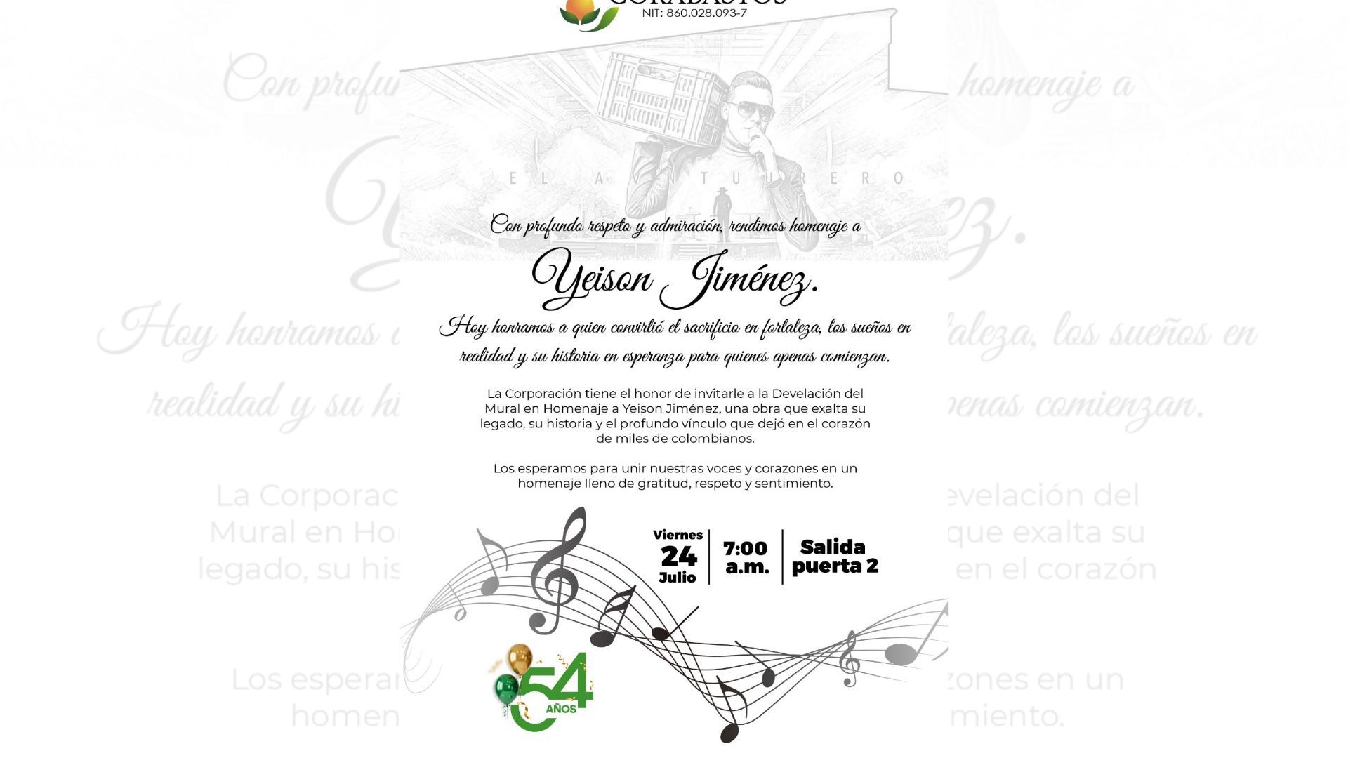 ¿Cuándo será el homenaje a Yeison Jiménez en Corabastos?