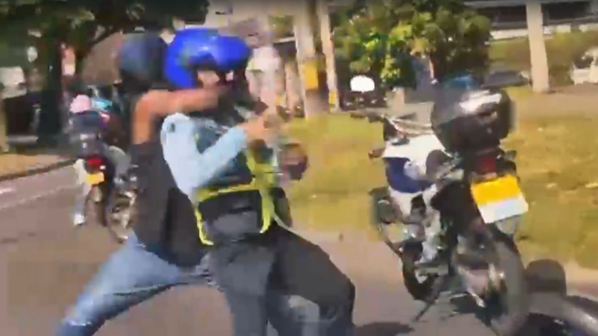 Agresión a agente de tránsito en Medellín