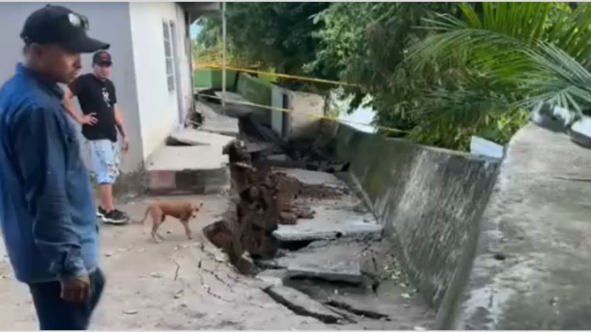 Parte de la muralla que colapsó en Puerto Wilches