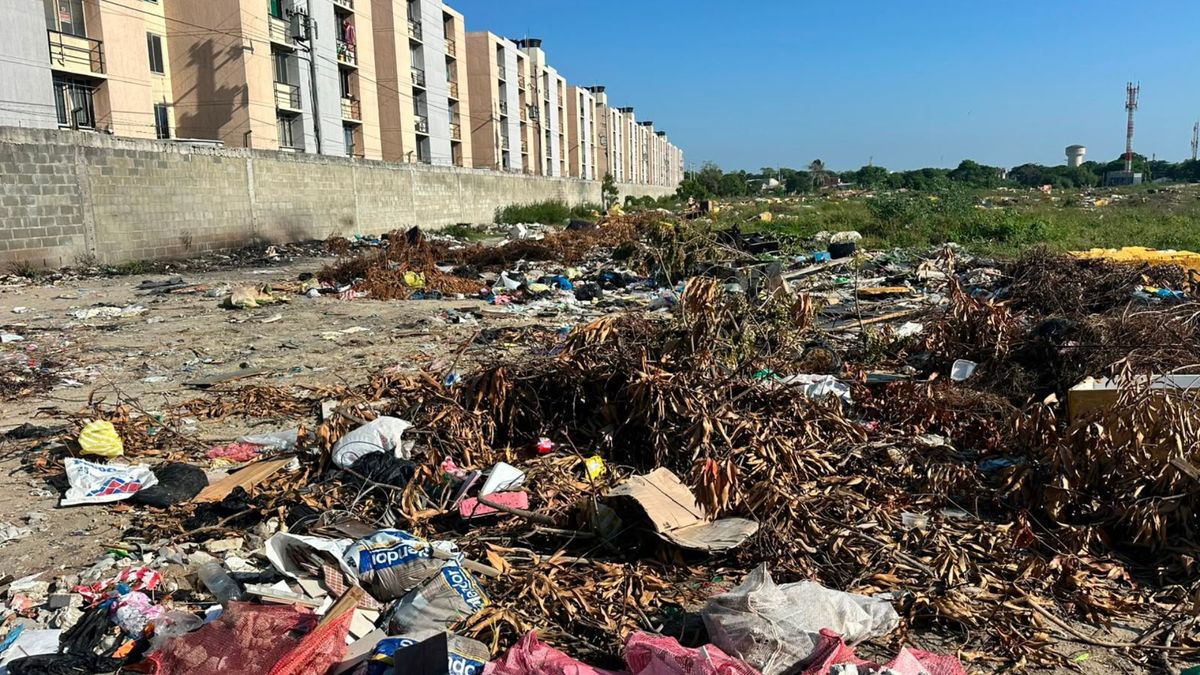 Basurero en Parques del Trébol en Soledad