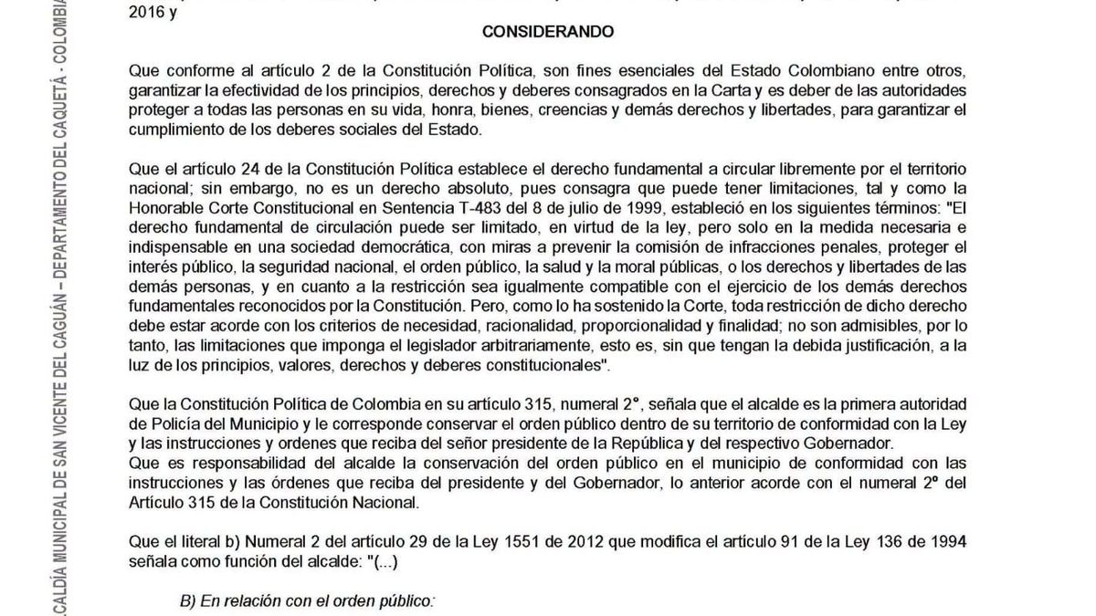 Decreto San Vicente del Caguán 1