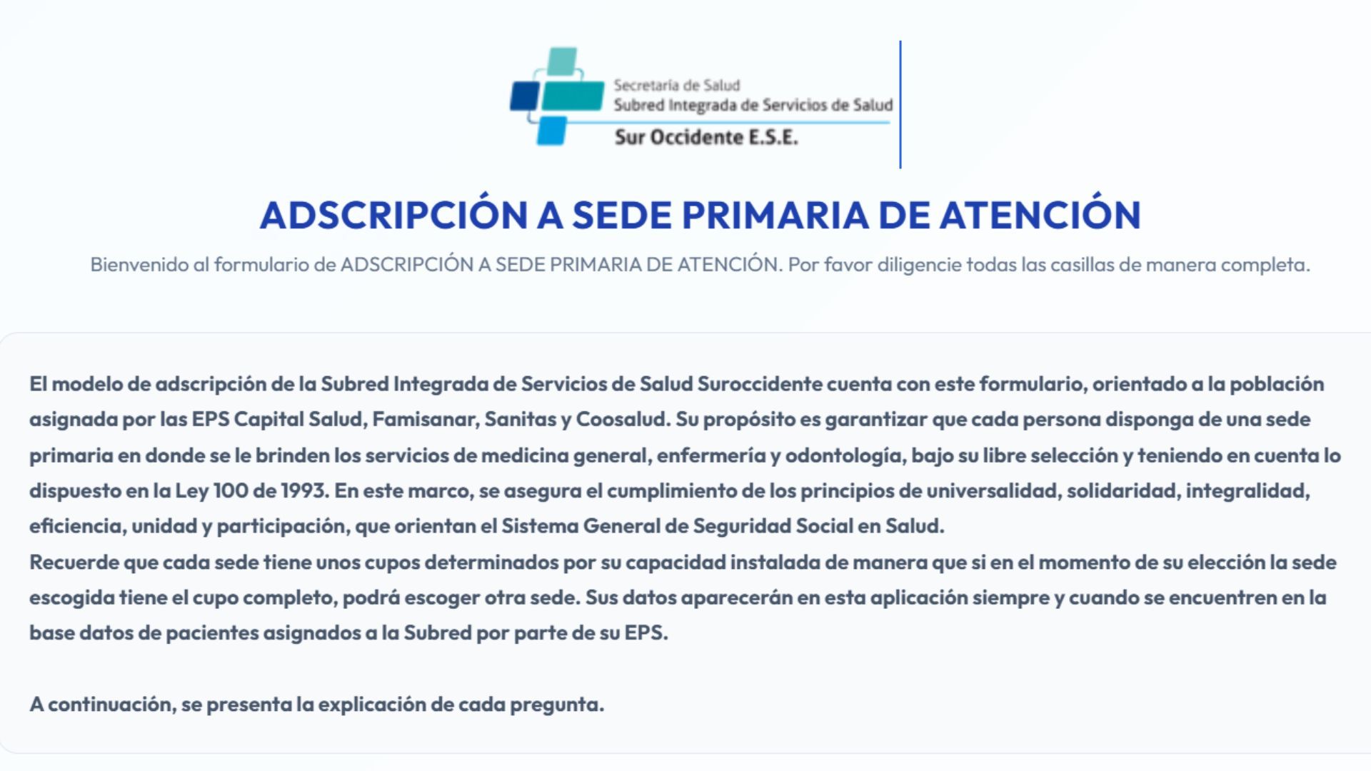 ¿Cómo elegir el centro de salud si está afiliado a Capital Salud, Famisanar, Sanitas o Coosalud?