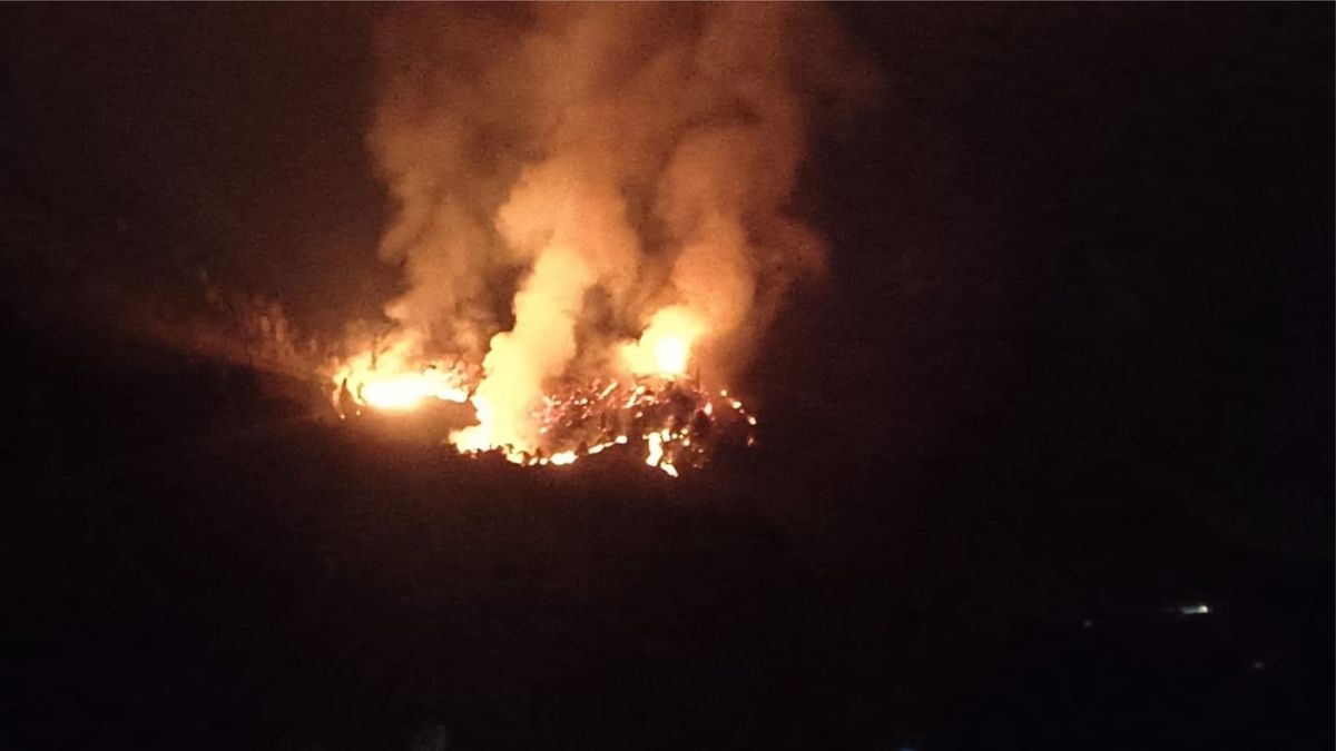 Incendio forestal en Charta