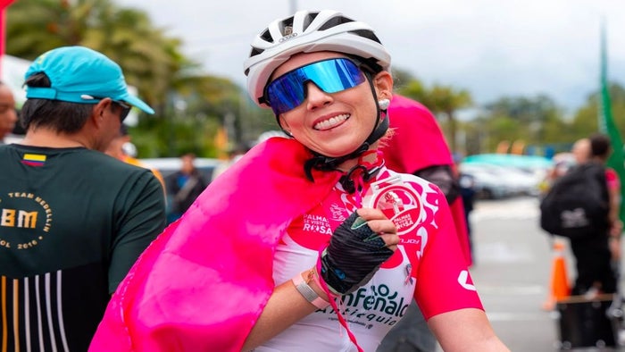 Paula Vargas, ciclista de ruta y montaña, hincha del DIM