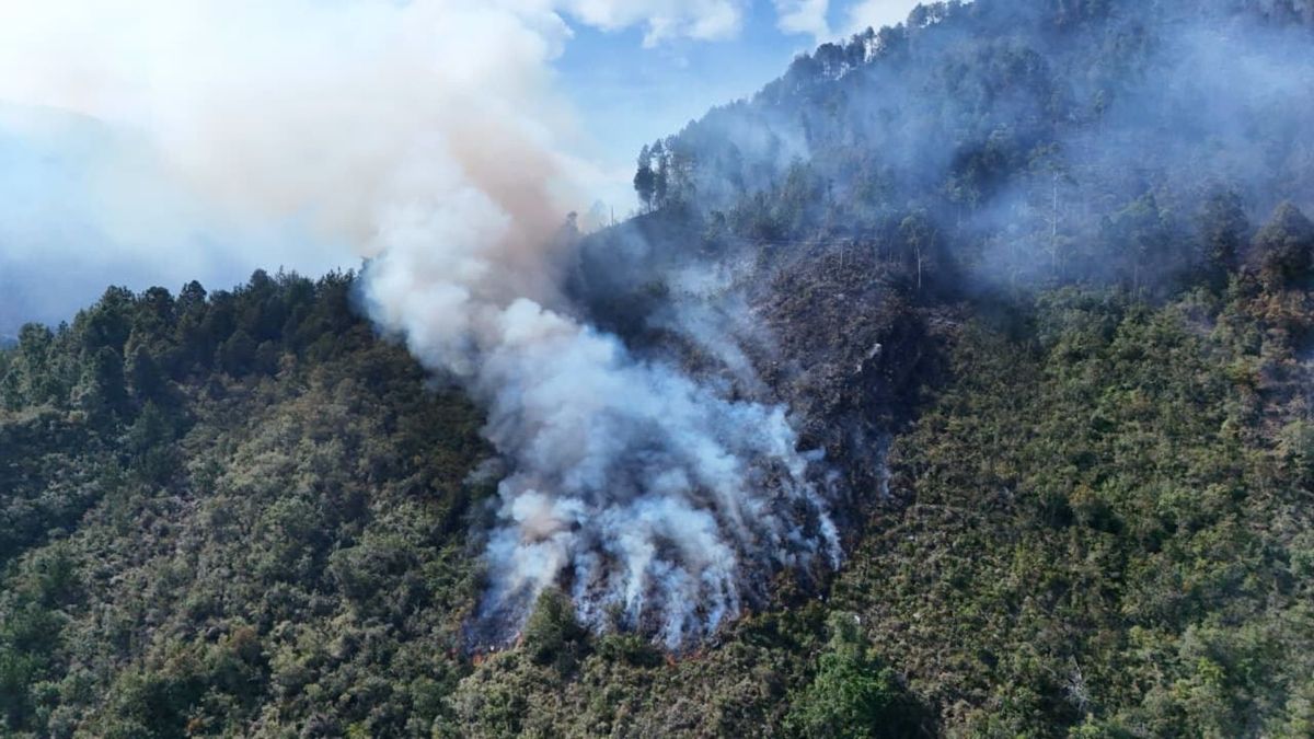 Incendio activo en Charta, Santander.