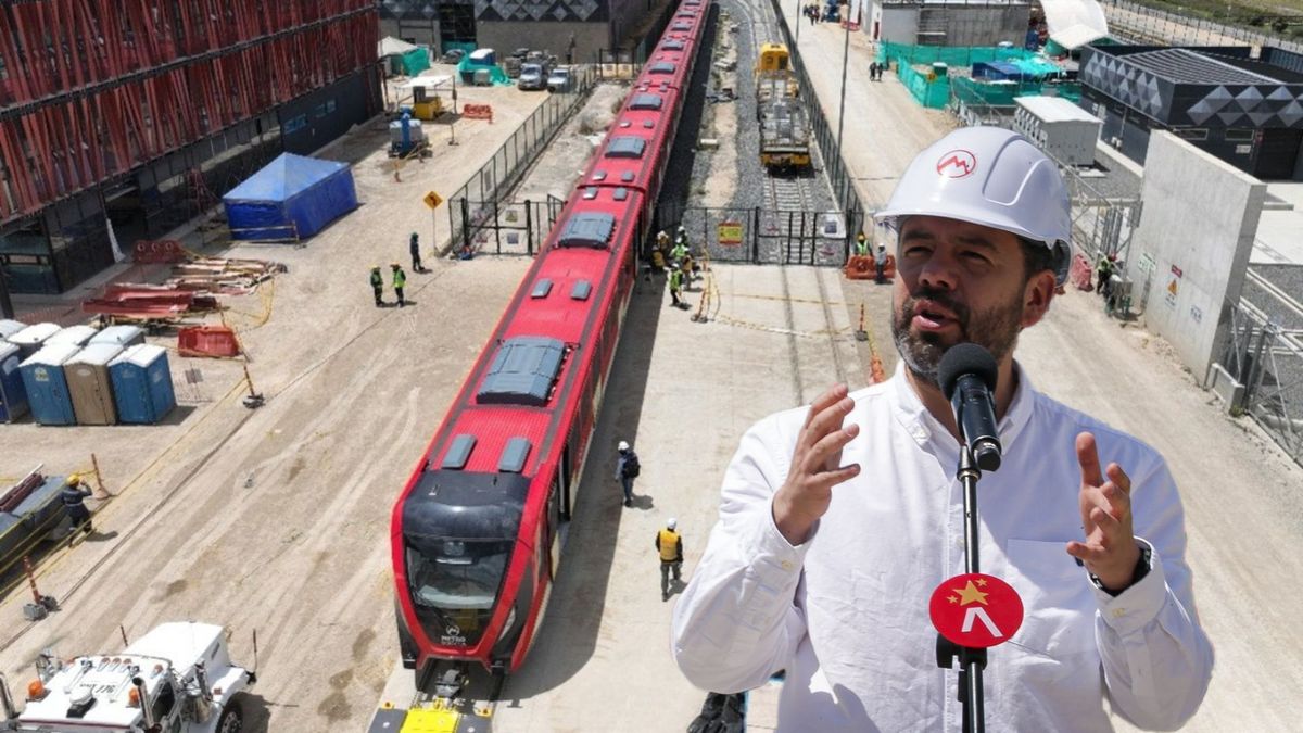 Tren del Metro de Bogotá y Carlos Fernando Galán