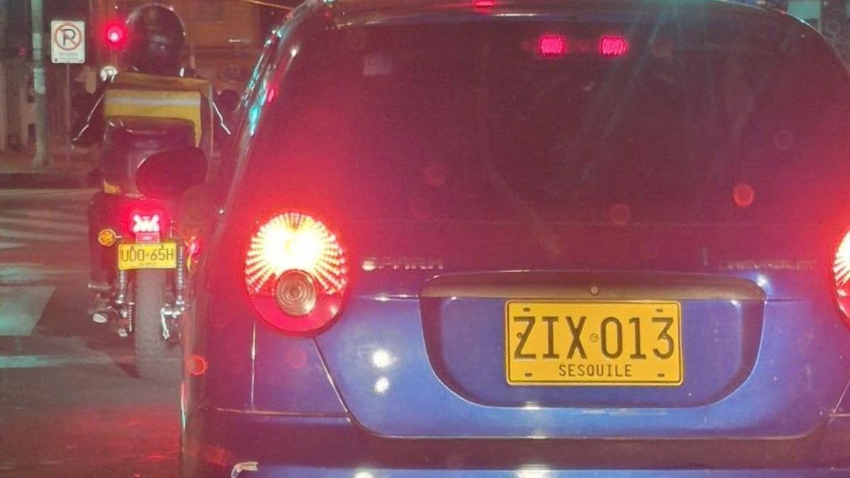 El Spark azul, en Bogotá.