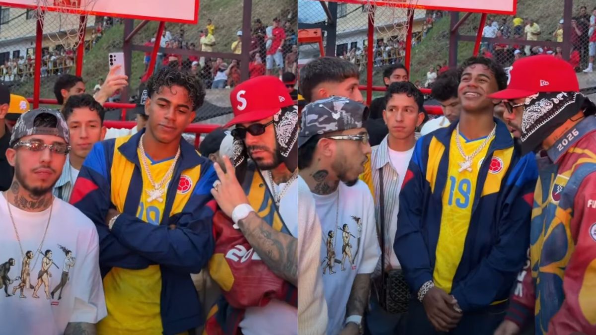 Lamine Yamal en Medellín con Ryan Castro y Westcol