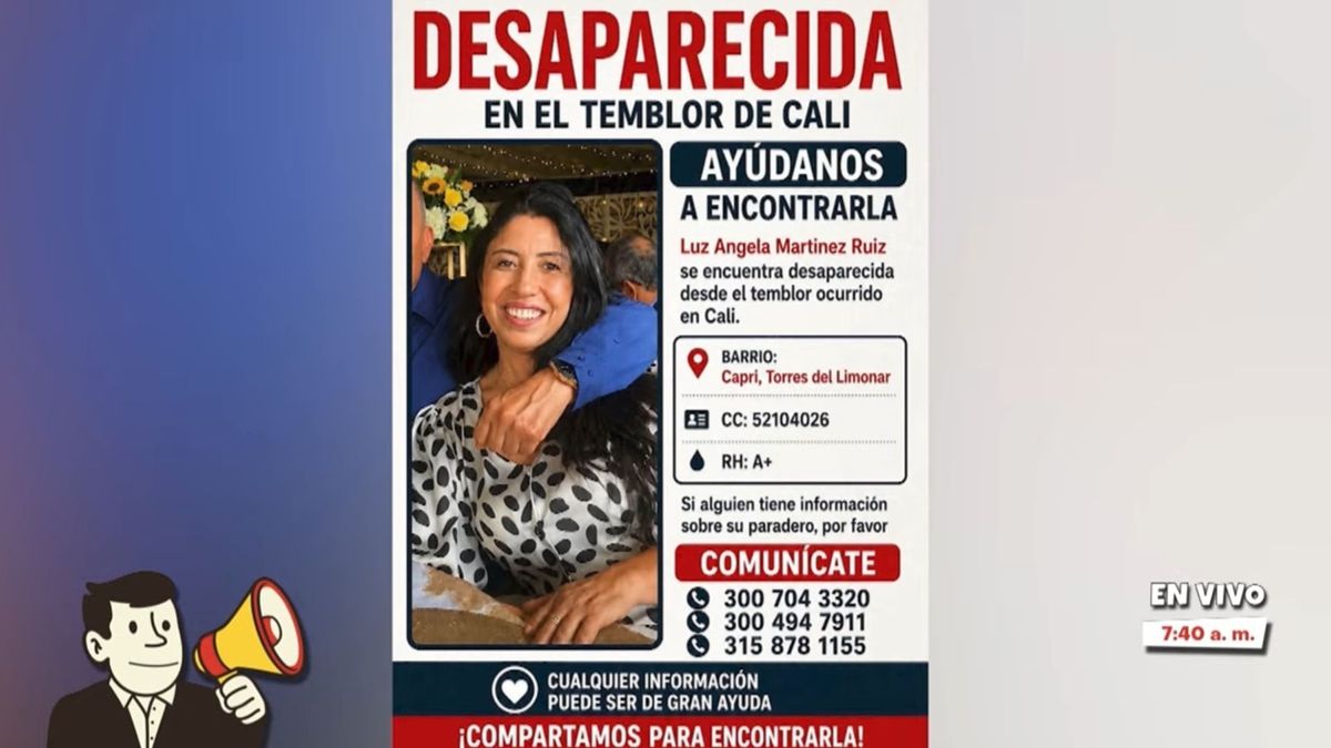 Luz Ángela, desaparecida en Cali tras el terremoto