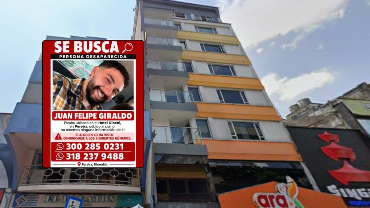 Buscan a Juan Felipe Giraldo tras colapso de hotel en Pereira