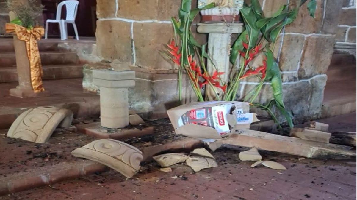 Fuerte terremoto dejó daños en uno de los símbolos religiosos de Confines