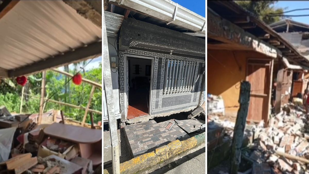 Casas de San José del Palmar, Chocó, tras el terremoto