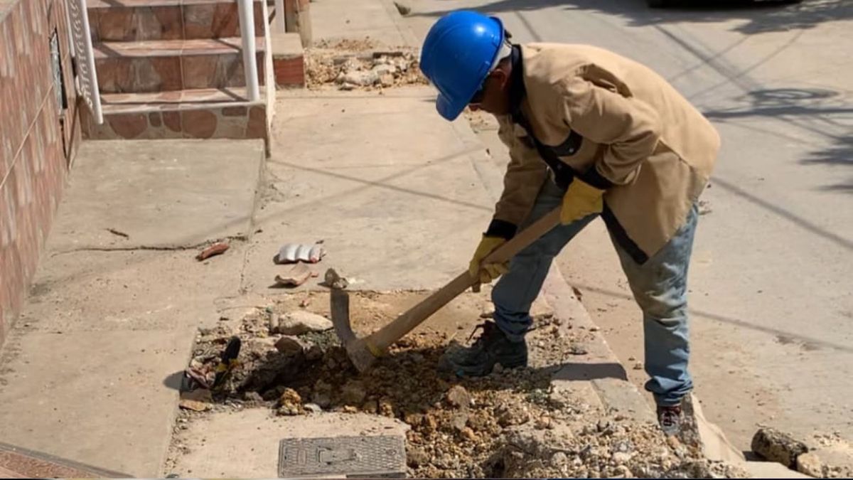 Trabajos de Aguas de Cartagena en Pasacaballos