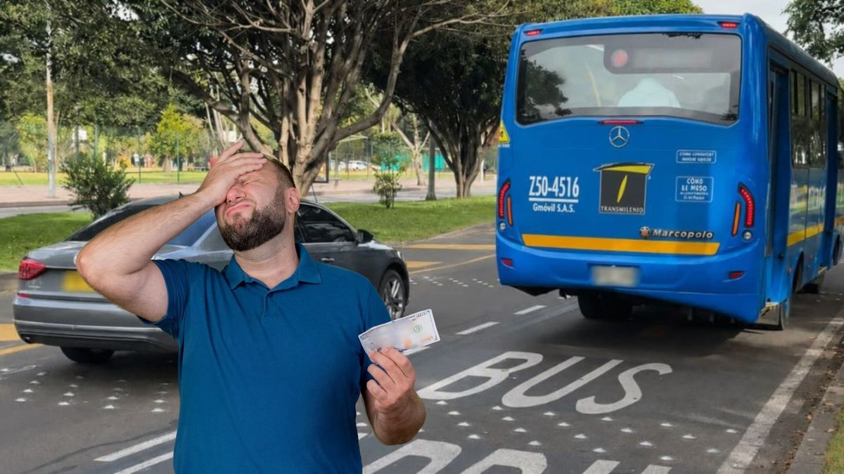 Carril preferencial de buses y ciudadano preocupado