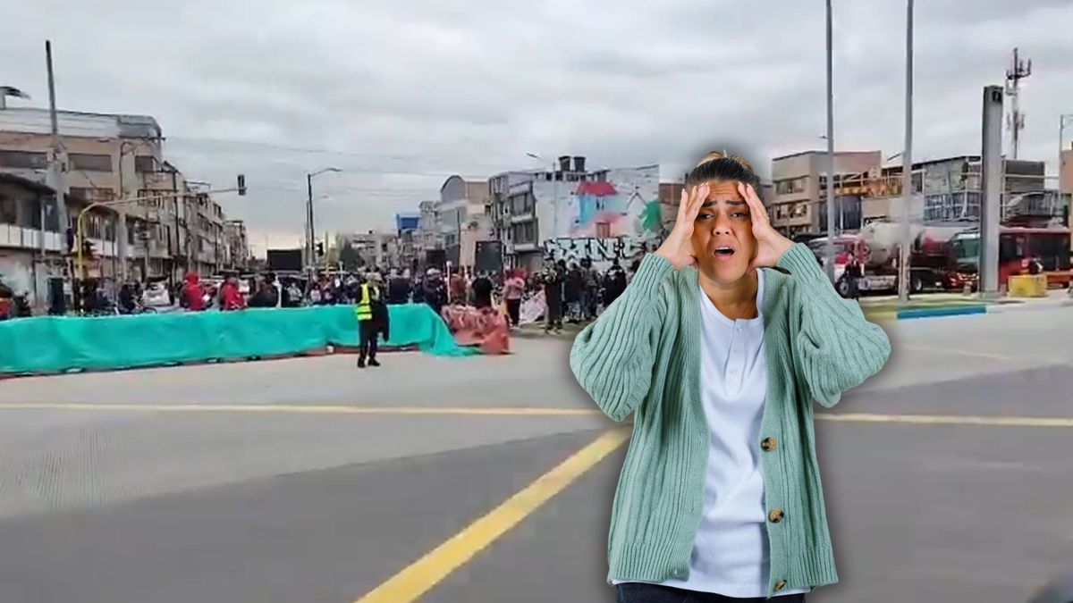 Punto de la protesta y ciudadana estresada