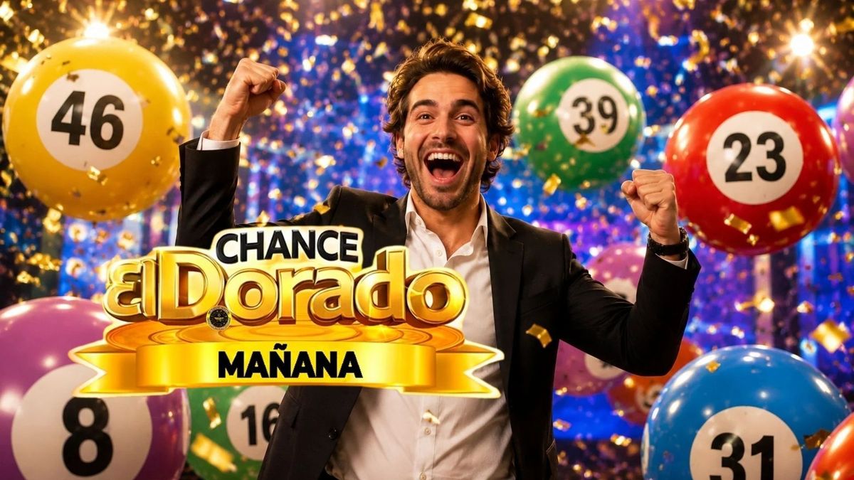 Ganador del sorteo y logo del chance Dorado