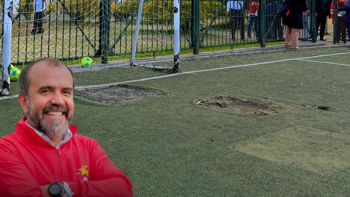 Vecinos exigen recuperar la cancha deteriorada del parque Venecia
