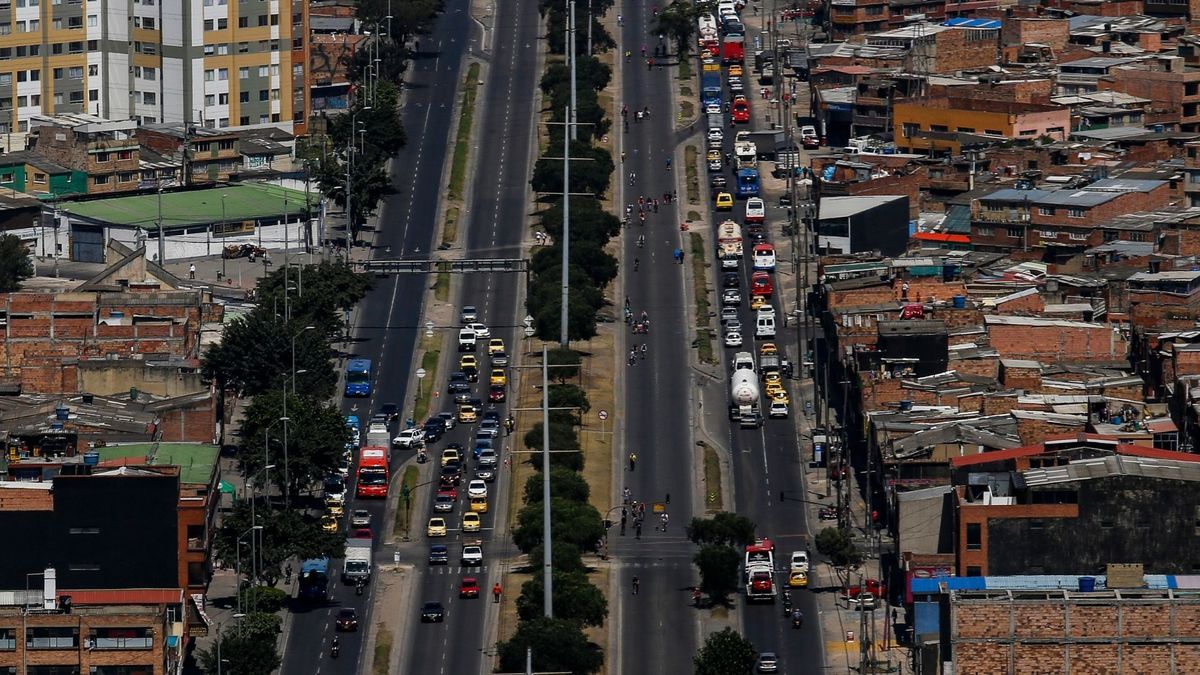 Vista panorámica de vías de Bogotá