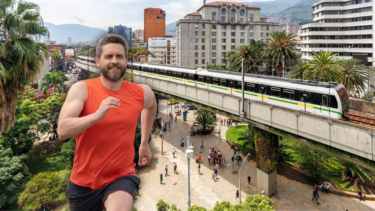 Metro de Medellín y atleta de running